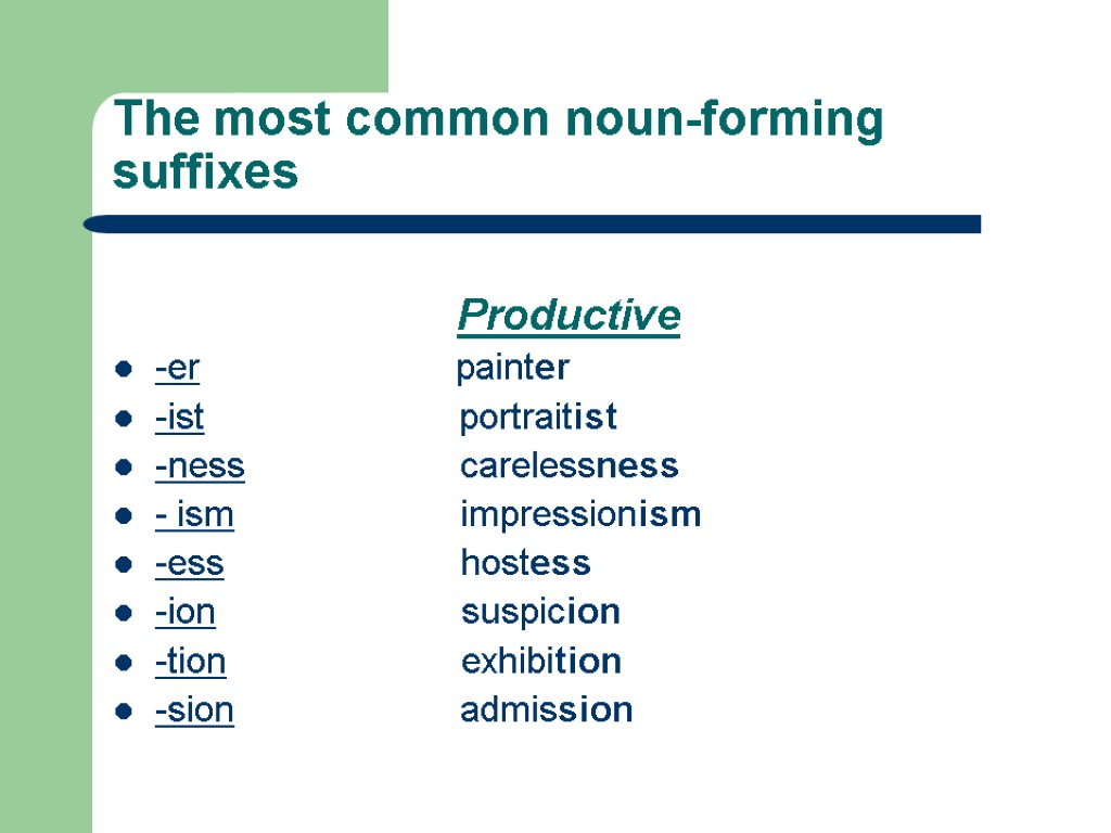 NOUN Базанова М. К. Formation of Nouns. The